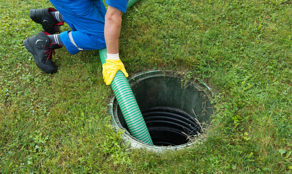 fixing a clogged sewer line 